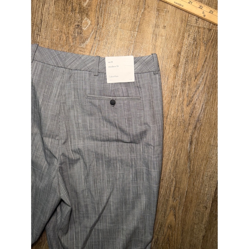 Calvin Klein Grey Glen Plaid Modern Fit Dress Pants‎ Trousers Size 14 NWT - Picture 11 of 11